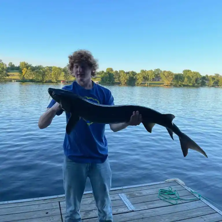 Fishing for lake sturgeon on Lake Holcombe in Wisconsin