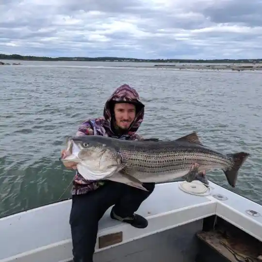 Striper fishing off Marblehead, MA