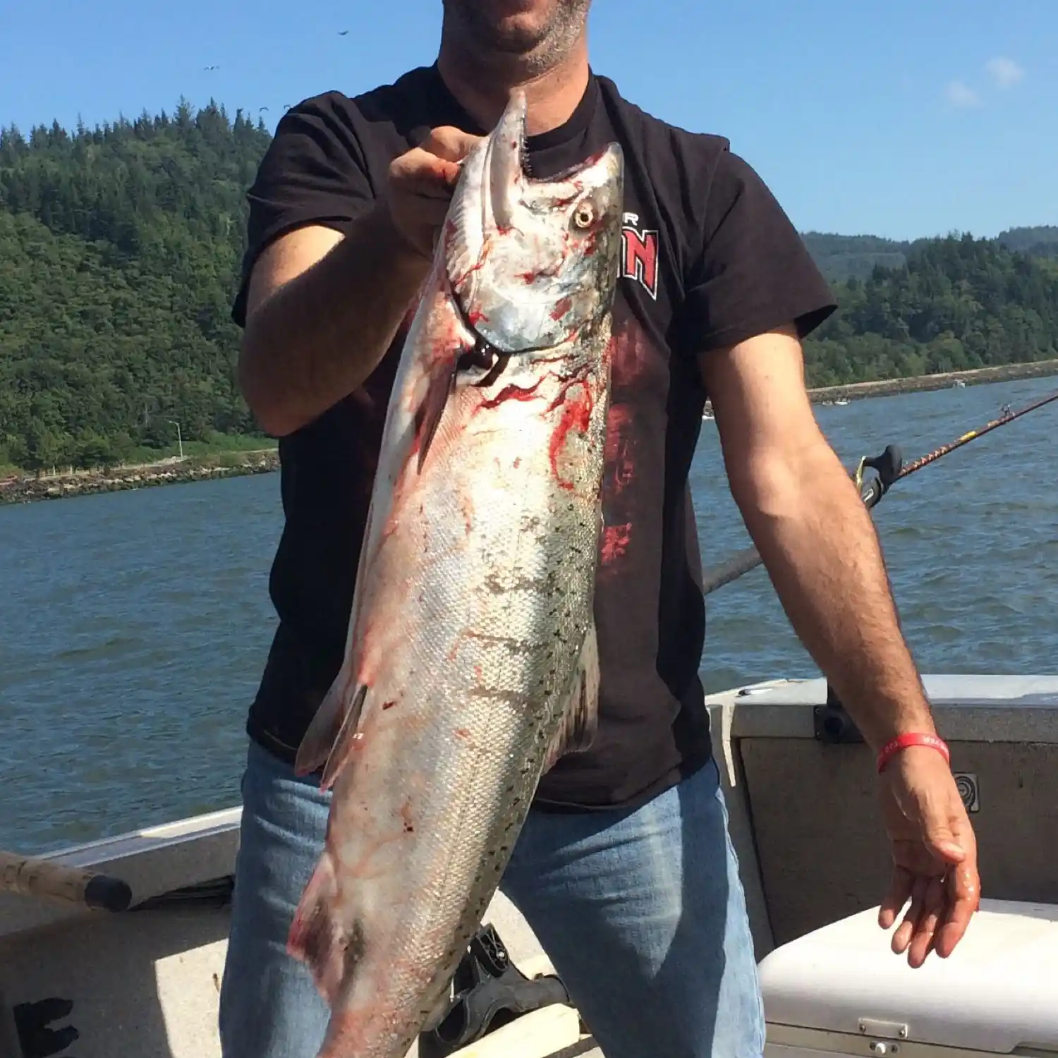 REAL PHOTO ASTORIA OREGON KING SALMON FISHING HUGE FISH CATCH