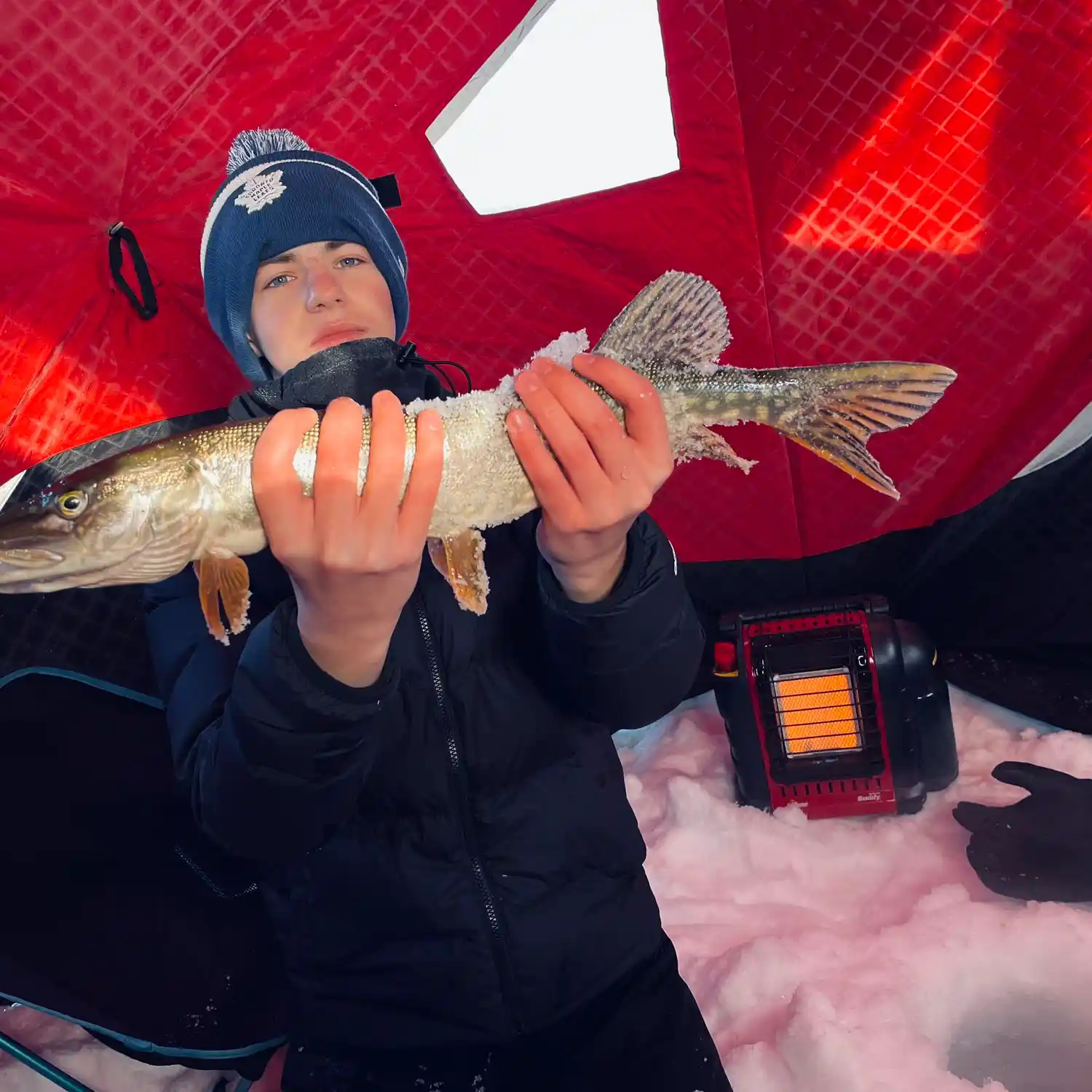 Catching Fish with an Ice Fishing Rod on the Pontoon!! 