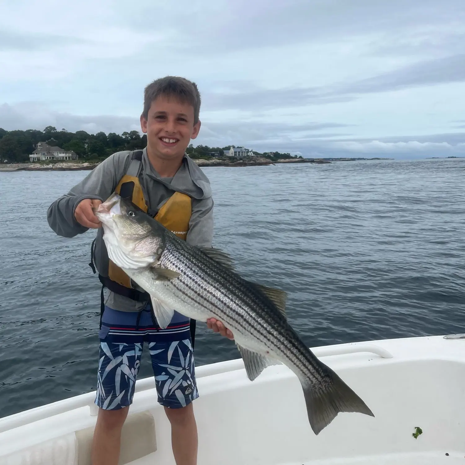 Striper fishing off Marblehead, MA